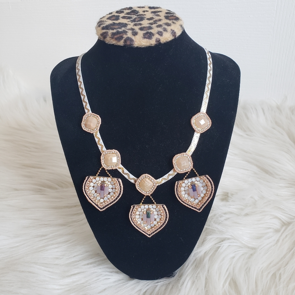 Charming Charlie Rose Gold Statement Necklace
